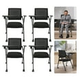 thumbnail image 2 of 4 Pack - Stackable Conference Room Chairs, Waiting Room Chairs with Wheels, Folding Office Chair with Desktop, Office Guest Chairs for Office School Church Conference Waiting Room Black, 2 of 16