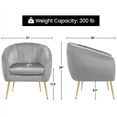 thumbnail image 2 of Alden Design Barrel Accent Chair with Gold Metal Legs for Living Room, Gray, 2 of 8