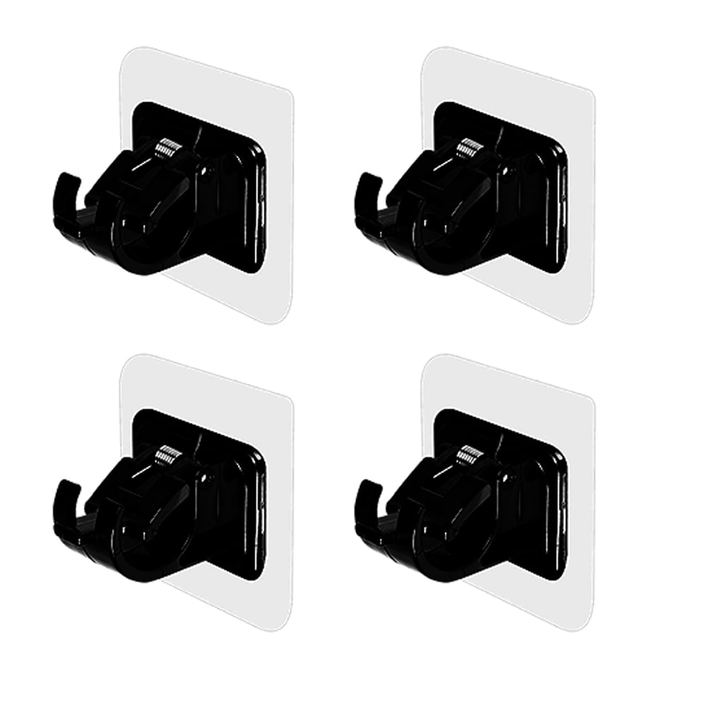 4Pack No Drill Curtain Rod Brackets, Self Adhesive Curtain Rod Holder Hooks Curtain Rod Hooks
