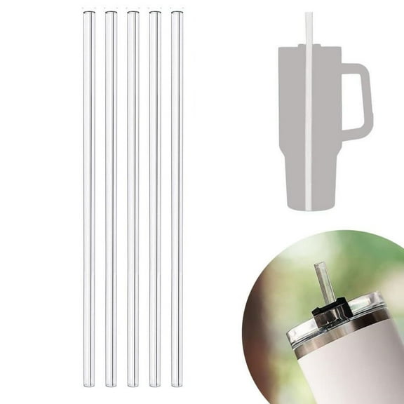 2Pcs Replacement Straws Compatible for 14/20/30/40 Oz Insulating Cup Straw Cup Tumbler Reusable Straws Plastic Straws