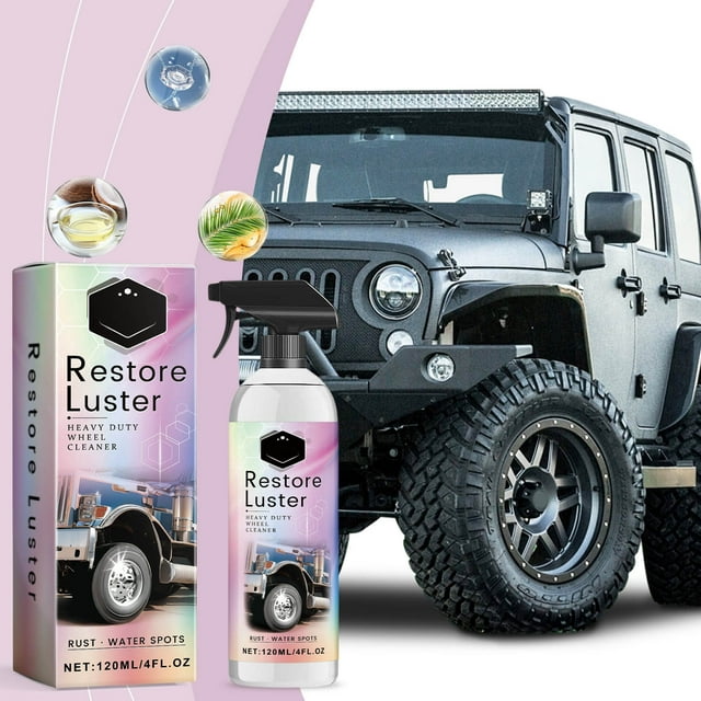 Detergente Limpiador de Ruedas Pesado | Spray Espumoso de Alta Eficiencia | Fórmula Anti-Deterioro Protege Metal y Goma | Descontaminación Fuerte Elimina Polvo de Frenos, Aceite, Barro | 120ml Seguro