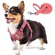 thumbnail image 1 of Arnés para perros Tejido de gamuza suave al tacto Chaleco para mascotas Paso en Arnés ajustable reflectante sin tirones para cachorros, perros pequeños y medianos mediano Rojo melocotón Jormftte LRWJ046-23, 1 of 7