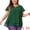Green, variant on Unique Bargains Women's Plus Size Ruffle Short Sleeve V Neck Chiffon Blouse 1X Green