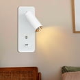 thumbnail image 4 of Lámpara de pared minimalista, accesorio de iluminación con interfaz USB, aplique decorativo de 3000 K de luz blanca cálida de para el hogar, sala ,, 4 of 8