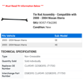 thumbnail image 2 of Tie Rod Assembly - Compatible with 2000 - 2004 Nissan Xterra - TrueDrive, 2 of 2