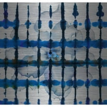 Parvez Taj 'White Flower Squared' Painting Print on Brushed Aluminum 32 x 32