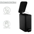 thumbnail image 5 of Bath Bliss Slim 1.3 gal Iron Step Pedal Bathroom Wastebasket with Soft Close Lid, Black, 5 of 8