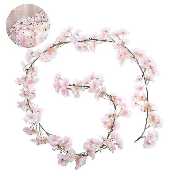 3pcs Artificial Cherry Blossom Flower Vines Hanging Silk Flowers Garland For Wedding Party Home Decor