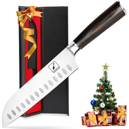 Chef Knife 7 Inch Kitchen Knife Ultra Sharp Santoku Knife - 7Cr17Mov Japanese Chefs Knife, Kitchen Gadgets 2025, Apartment Essentials, Birthday Gifts for Him Her, Best Gifts for Women Men