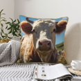 thumbnail image 6 of Haiem Prairie Flower Cow Print Velvet Soft Solid Decorative Square Throw Pillow Covers Set with Elegant Piping Christmas Cushion Case for Sofa Bedroom Car-20"x20", 6 of 8