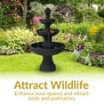 thumbnail image 6 of Sunnydaze Flower Blossom Coal Black Traditional Resin 3-Tier Outdoor Water Fountain, 6 of 15
