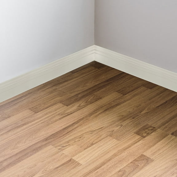 OUNONA Self-adhesive Baseboard Edging Trim Skirting Covers Corner Molding Light Grey