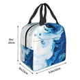 thumbnail image 3 of Sikiie Blue White Fluid Art Lunch Bag for Women & Men Adult Insulated Lunch Box, Food Lunch Containers Lunch Tote Bags for Work, Travel, Outdoor, 3 of 8