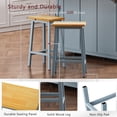 thumbnail image 3 of Set of 2 Wood Bar Stools, 25.6" Tall Bar Chairs with 220 lbs Load Bearing, Kitchen Counter Stools with Footrests, Farmhouse Stools for Dining Room, Kitchen, Counter, Gray-Blue, 3 of 7
