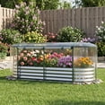 thumbnail image 4 of Costway 6 x 2 x 1 FT Color Steel Raised Garden Bed with Greenhouse Cover, Roll-up Window Silver+Transparent, 4 of 11