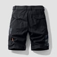 thumbnail image 4 of Homeyce Men's Cargo Shorts with Multi-Pocket Elastic Waistband Short Pants Drawstring Ripstop Straight Leg Camo Cargo Pants Relaxed Fit Outdoor Hiking Camo Stretch Pants,Black 2XL, 4 of 5