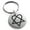 Silver, variant on Stainless Steel Heartagram Engraved Small Medallion Circle Charm Keychain Keyring