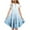 Light Blue, variant on AUNVITO Girls Layered Dress Flutter Sleeves Round Neck Ombre Print Tie Waist Pockets Summer Casual
