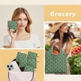 thumbnail image 6 of 5 Pack Foldable Shopping Bag,Green Christmas Snowman Pattern Reusable Grocery Bags with Pockets,Large Reusable Tote Bags with Handles Waterproof & Lightweight, 6 of 6