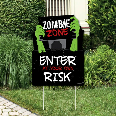 Zombie Zone - Party Decorations - Halloween or Birthday Zombie Crawl Party Welcome Yard