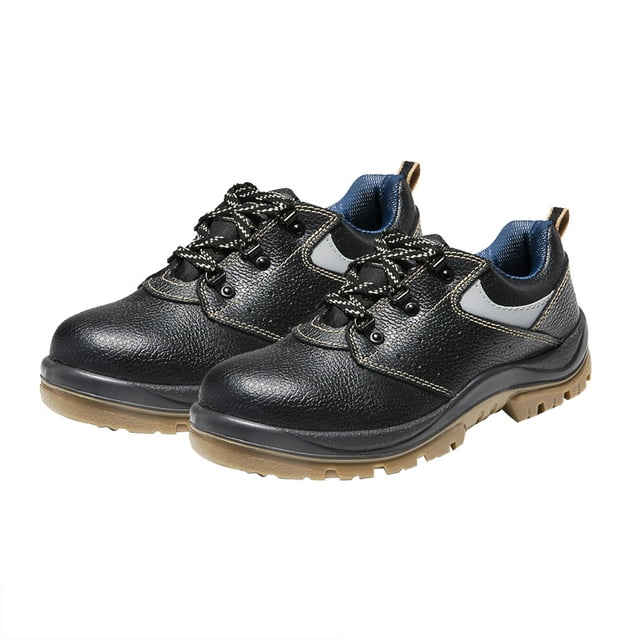 Zapatos Irfora Zapatos de trabajo con punta de acero para hombres, piel de vacuno, zapatos de seguridad transpirables, suela gruesa antideslizante, incorporada con botas de trabajo de acero para hombr Irfora Zapatos
