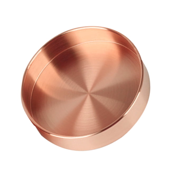 Cateissary Bandeja de servicio redonda de oro vintage de 10-14 cm Bandeja de metal con acabado martillado Decoración del hogar cobre 14cm