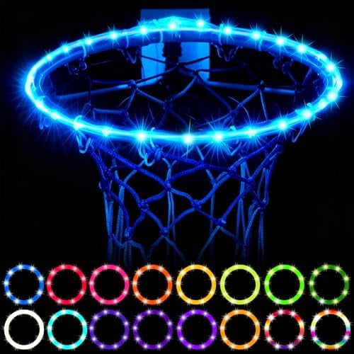 Basketball Hoop Lights Outdoor,Basketball Accessories for Boys,16 Color Led Basketball Hoop,Led Basketball Hoop,Gifts for Basketball Lovers,Remote Control,Waterproof, Super Bright