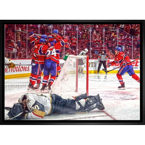 Frameworth Montreal Canadiens 20x29 Framed Canvas Game-Winning Goal