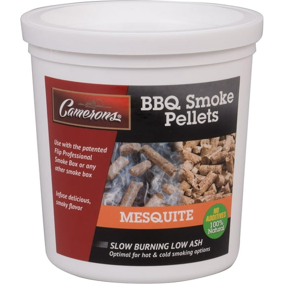 Camerons Smoking Wood Pellets (Mesquite, 1 Pint)- Kiln Dried BBQ Pellets- 100% All Natural Barbecue Smoker Chips- for Pellot Smokers and Pellet Grills - Easy Combustion, Infuse Smokey Flavor