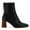 Black, variant on YDN Women Chic Squared Toe Back Zippers Ankle Boots Braided Mid High Heels Booties Work Daily Casual Shoes Size 7 Brown