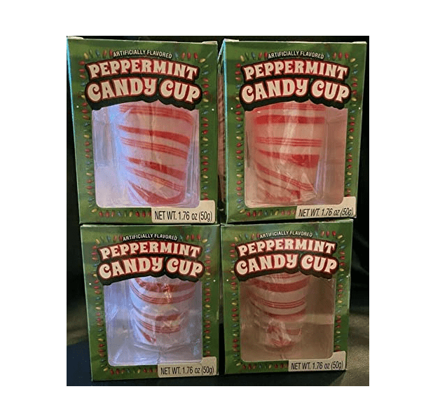 ISU Christmas Peppermint Edible Candy Canes Cups with Double Mega Bundle (1) CHRITSMAS Chaser ( Pack of 4)