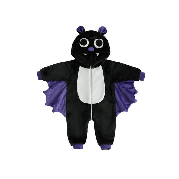 BemeyourBBs Kids Bat Costume, Long Sleeve Patchwork Hooded Cosplay Jumpsuit