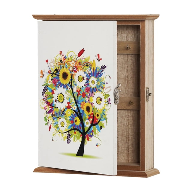 predolo Key Holder for Wall Easy Installation Rustic Key Box for Entryway Hotel Home Style B