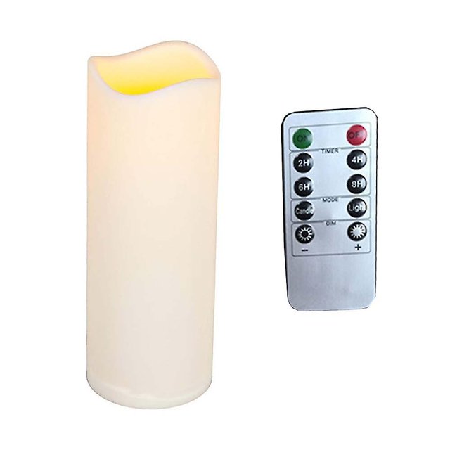 Vela LED Everlasting Glow para interior/exterior, temporizador, color crema, 3" x 9"