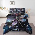 thumbnail image 1 of Erosebridal Wild Dragonfly Bedding Full Comforter Set, Abstract Purple Marble Down Comforter, REversible 3 Pieces, Microfiber, 1 of 7