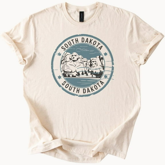 Kiraa Tee with South Dakota Mount Rushmore Graphic T Shirt National Park Souvenir Tee Unique State Landmark Shirt Travel Gift For Nature Lovers Birthday Gifts; For Men & Women