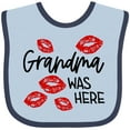 thumbnail image 3 of Inktastic Grandma Was Here Red Kisses Boys or Girls Baby Bib, 3 of 4