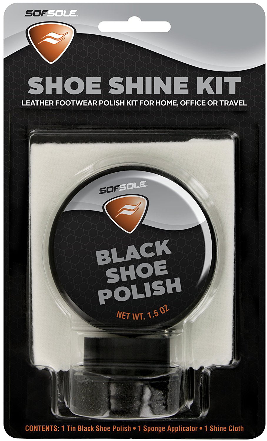 SofSole Shoe Shine Kit, Black - 82329 