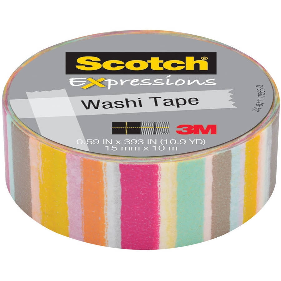 Scotch Expressions 0.59'x393' Blurred Lines Washi Tape