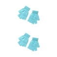 thumbnail image 4 of Sonducket 1 par de guantes de punto con medio dedo, mitones elásticos sin dedos, portátiles, para ciclismo de carretera, cálidos, para mujeres Azul claro 2Conjunto, 4 of 6