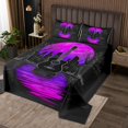 thumbnail image 2 of Erosebridal Teens Guitar Coverlet Set King, Purple Bedding Set, Tree Moon Print Decor 3pcs, 2 of 5