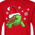 thumbnail image 4 of Inktastic Christmas Turtle in with Santa Hat and Snowflakes Long Sleeve Youth T-Shirt, 4 of 5