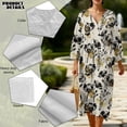 thumbnail image 5 of DISNIMO Womens Linen Style Dresses Floral Printed 3/4 Sleeve Maxi Dress Casual V Neck Midi Dresses Loose Fit Dress, S, 5 of 6