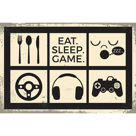Eat Sleep Game Poster Print by ND Art