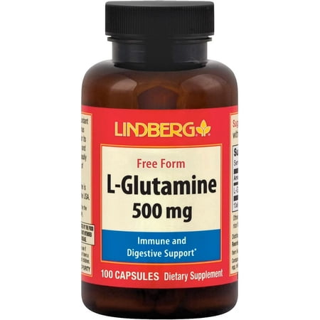L Glutamine Capsules | 500mg | 100 Count | Non GMO, Gluten Free Supplement | By Lindberg