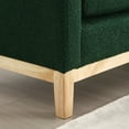thumbnail image 5 of 53.5" Wide Vintage Bench with Wood Legs & Velvet Upholstered Seat, Bolster Pillows Ottoman for Bedroom, Living Room & Entryway, Green, 5 of 6