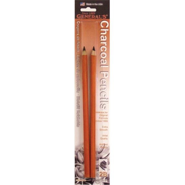 General Pencil Charcoal Pencil 2Pack, 2B