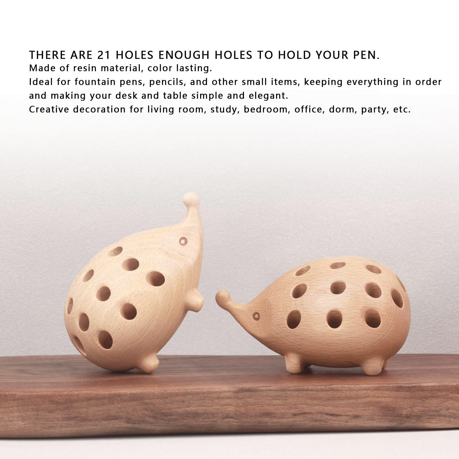 BIMZUC Resin Hedgehog Pen Holder – 21‑Hole Cute Desk Organizer, Lightweight & Durable, Ideal Gift for Office & Home