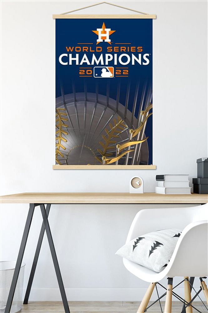 MLB Houston Astros - 2022 World Series Team Logo Wall Poster with Magnetic Frame, 22.375" x 34"