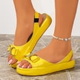 thumbnail image 6 of Samdudou Wedge Sandals for Women Open Toe Slingback Flatform Shoes Elegant Rhinestone Bowknot Embellished Slip On Casual Summer Beach Vacation Everyday Dressy Footwear, 6 of 9